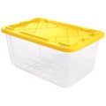 Greenmade 27 gal ClearYellow Snap Lock Storage Box 147 in H X 204 in W X 304 in D Stackable 691331